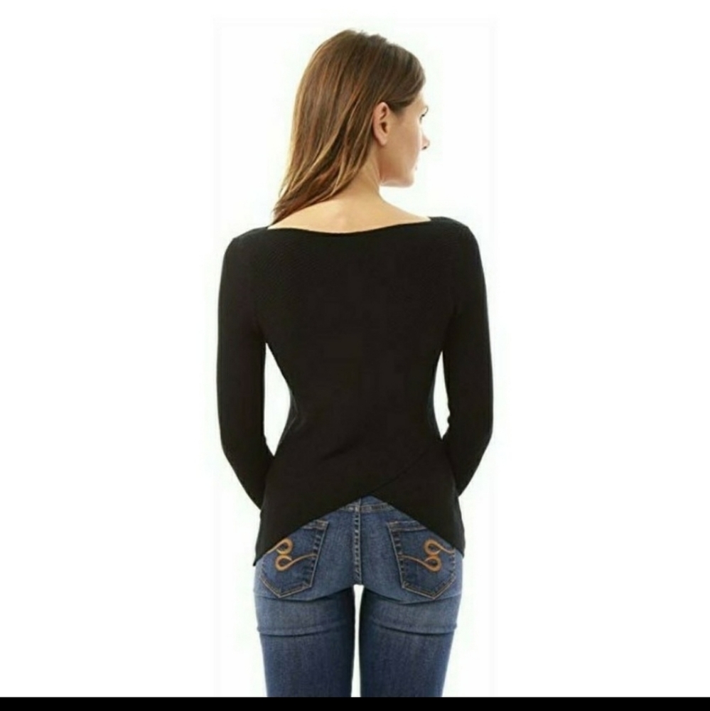 Asymmetrical ribbed sweater